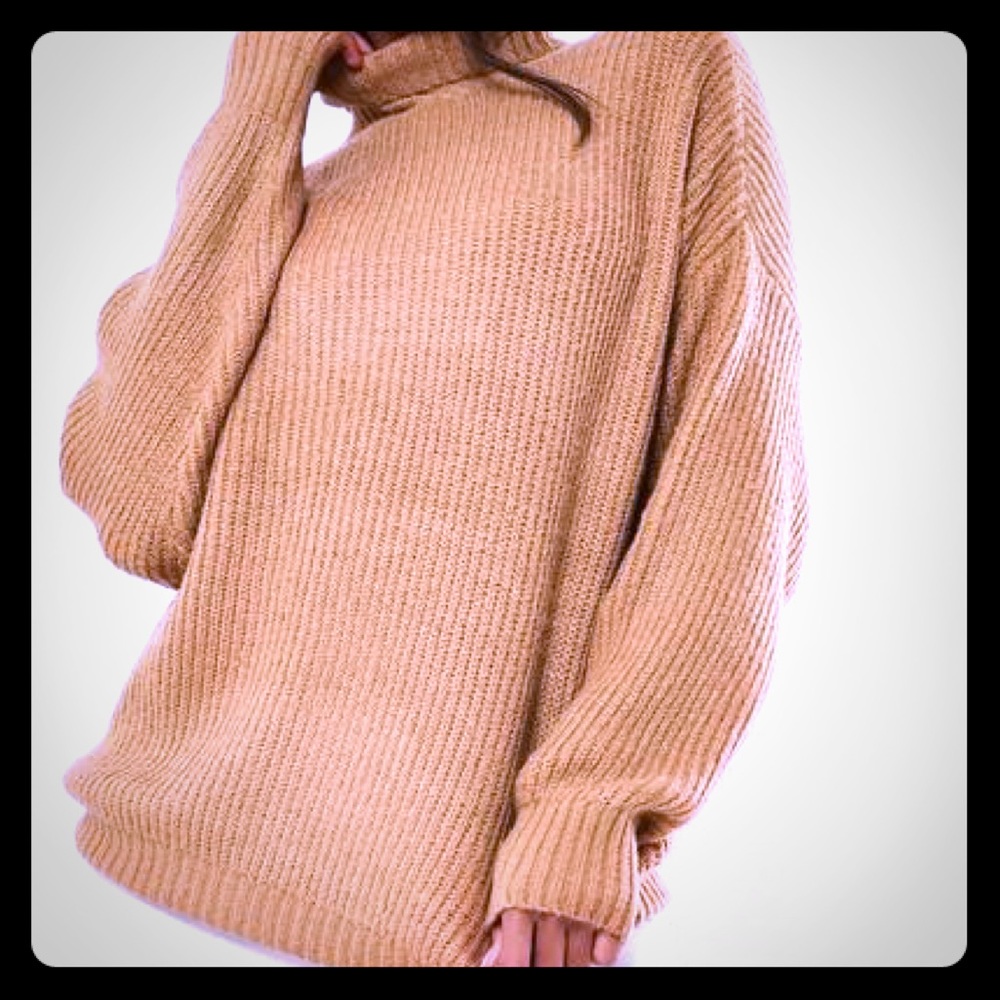 Camel Boyfriend Rollneck Sweater